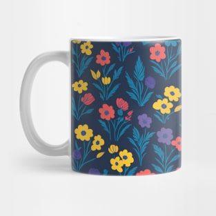 Scandinavian Summer Colorful Spring Flowers Mug